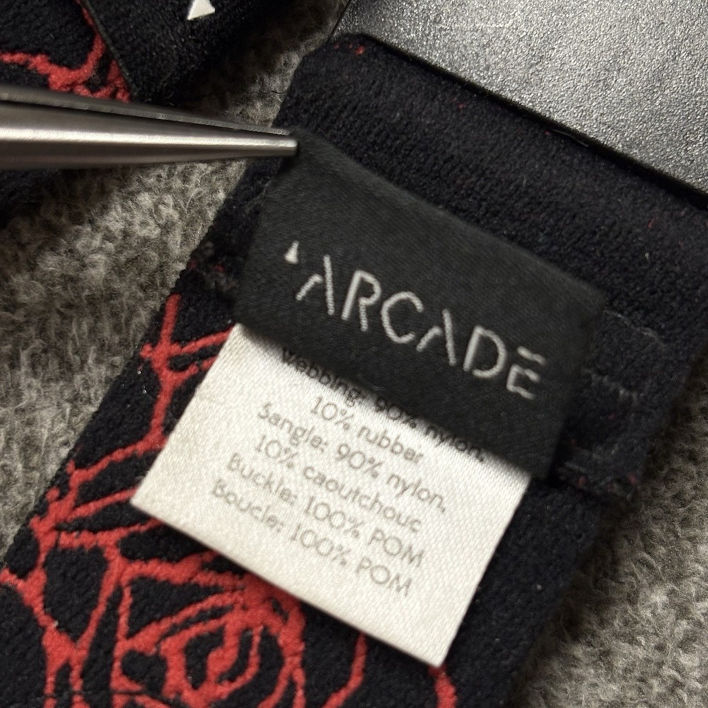 Arcade Men's Rose Pattern Belt Stretch Adjustable Clasp One Size Floral Black - Picture 10 of 11